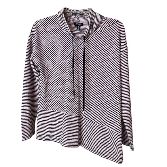 Jones New York Tops - Jones New York Women’s Pink/Black Striped Cowl Neck Tunic SZ S